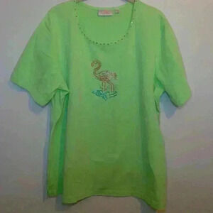 Flamingo  T-Shirt from Quacker Factory Size XL  (Z)